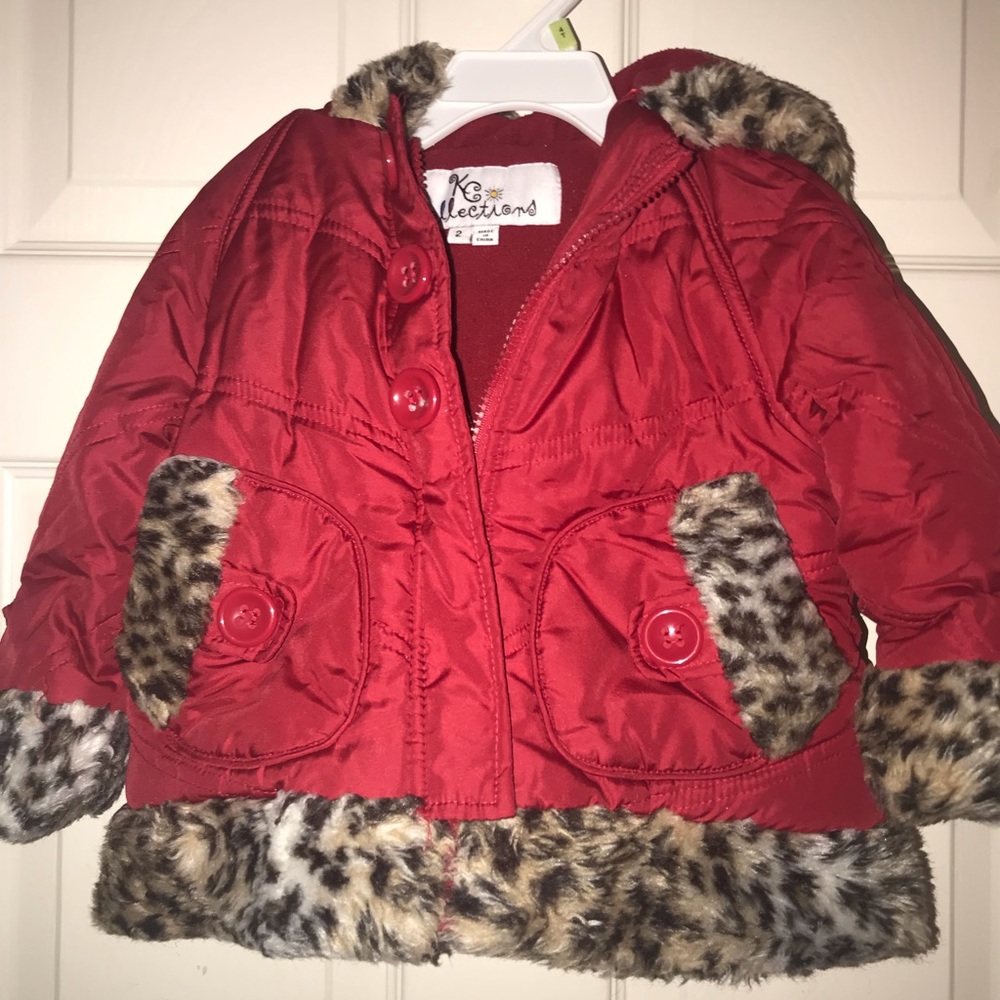 ❣️Girls leopard print faux fur coat❣️